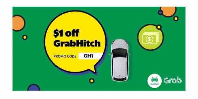 GrabHitch Singapore $1 Off GrabHitch Rides with GH1 Promo Code 29 Nov – 3 Dec 2017