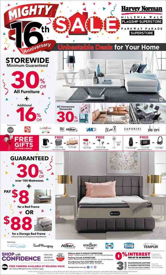 Harvey Norman Singapore Mighty 16th Anniversary Sale Promotion 4-10 Nov 2017 | Why Not Deals 1