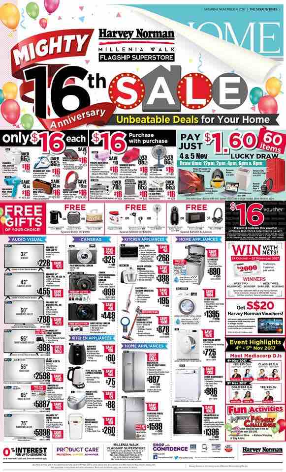 Harvey Norman Singapore Mighty 16th Anniversary Sale Promotion 4-10 Nov 2017 | Why Not Deals 2