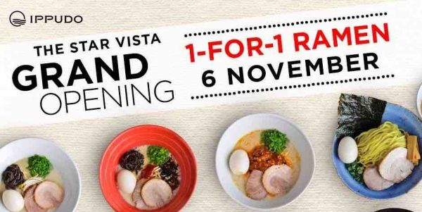IPPUDO Singapore The Star Vista Outlet Opening 1-for-1 Promotion 6 Nov 2017