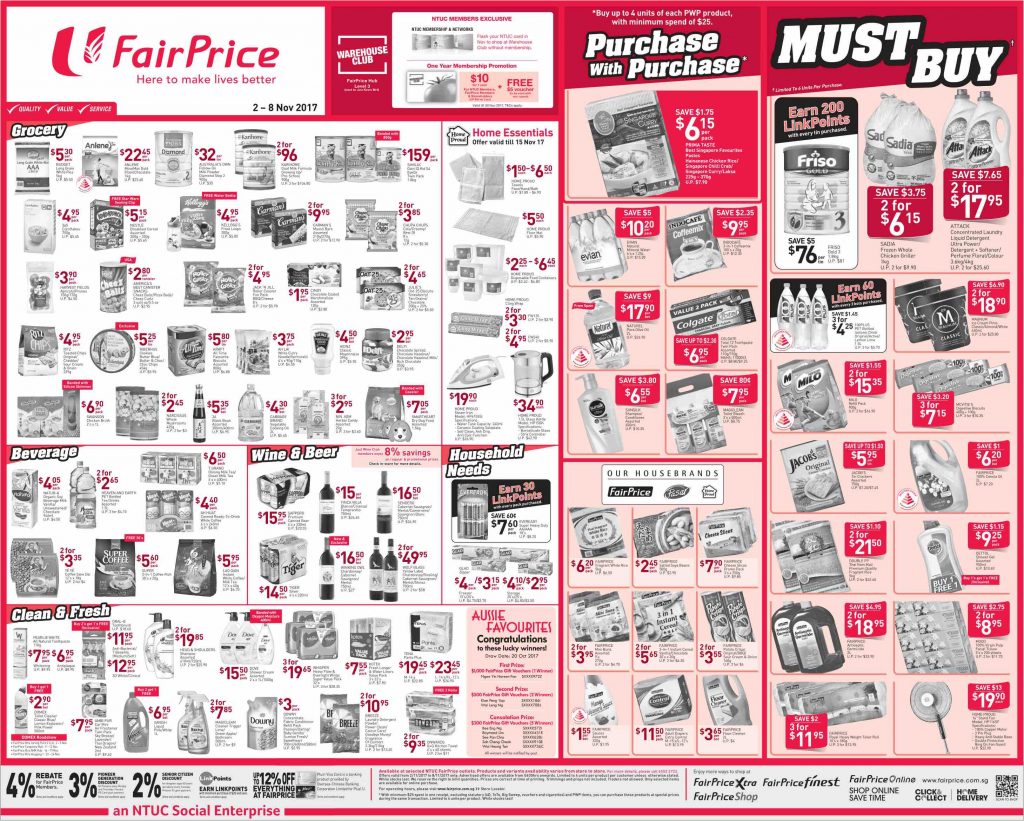 NTUC FairPrice Singapore Your Weekly Saver Promotion 2-8 Nov 2017 | Why Not Deals