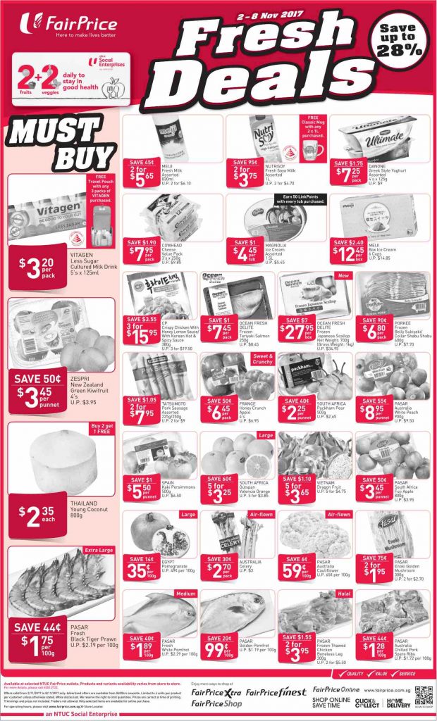 NTUC FairPrice Singapore Your Weekly Saver Promotion 2-8 Nov 2017 | Why Not Deals 1