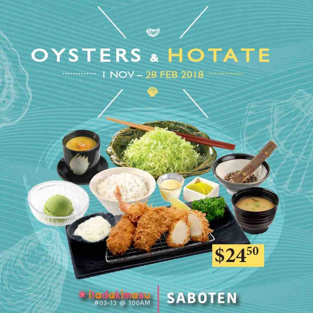 Saboten Singapore Oysters & Scallops are back from 1 Nov 2017 - 8 Feb 2018 | Why Not Deals