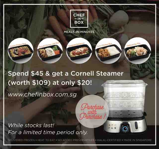 Spend $45 & Get a Cornell Steamer at only $20 Chef in Box Promotion While Stocks Last | Why Not Deals
