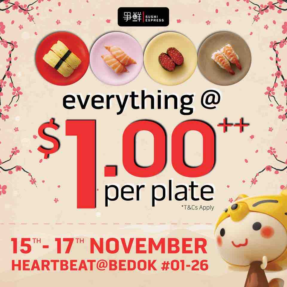 Sushi Express Singapore Everything @ $1.00 per Plate Promotion 15-17 Nov 2017 | Why Not Deals