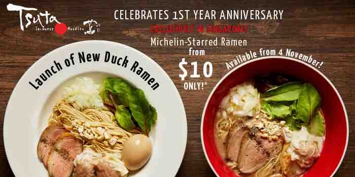 Tsuta Singapore 1st Year Anniversary New Duck Ramen From $10 Promotion