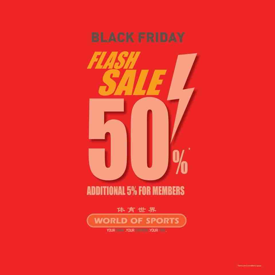 World of Sports Singapore Black Friday Sport Sale Up to 50% Off Promotion 24-26 Nov 2017 | Why Not Deals