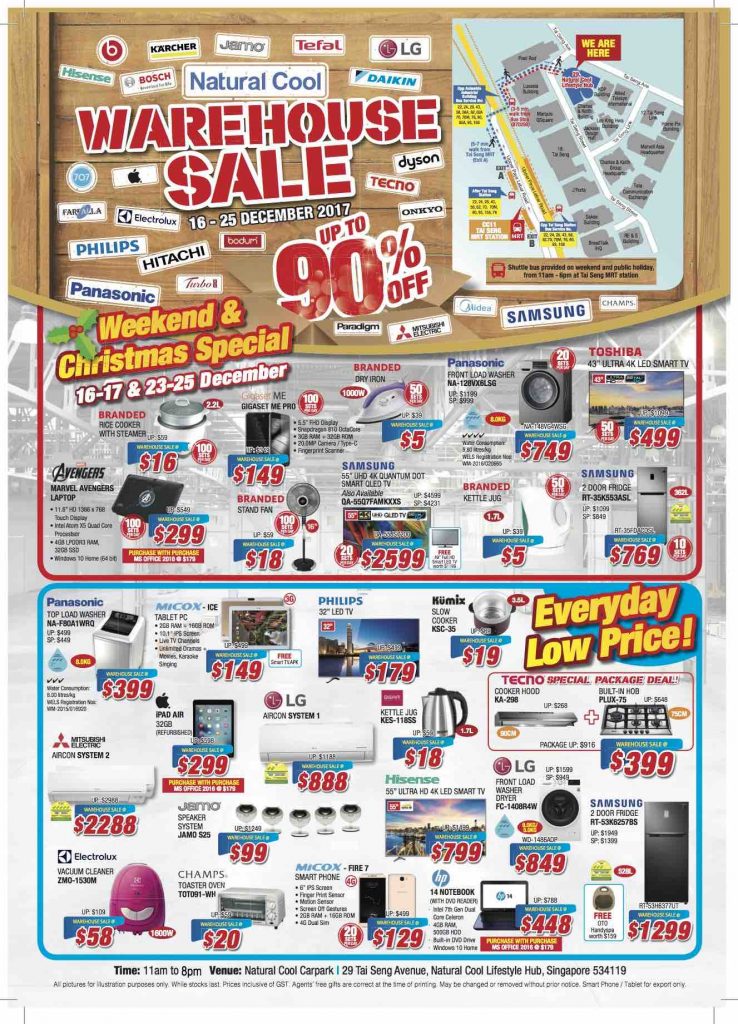 Hwee Seng Electronics Joins Year-End Warehouse Sale @ Natural Cool Warehouse 16-25 Dec 2017 | Why Not Deals
