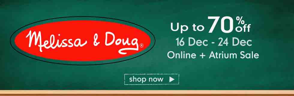 Mothercare Singapore Melissa and Doug Atrium Sale 70% Off Promotion 16-24 Dec 2017 | Why Not Deals