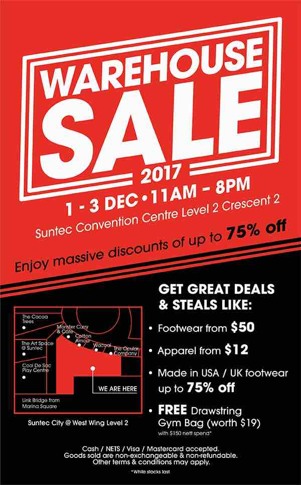 New Balance Singapore Warehouse Sale Up to 75% Off Promotion 1-3 Dec 2017 | Why Not Deals 2