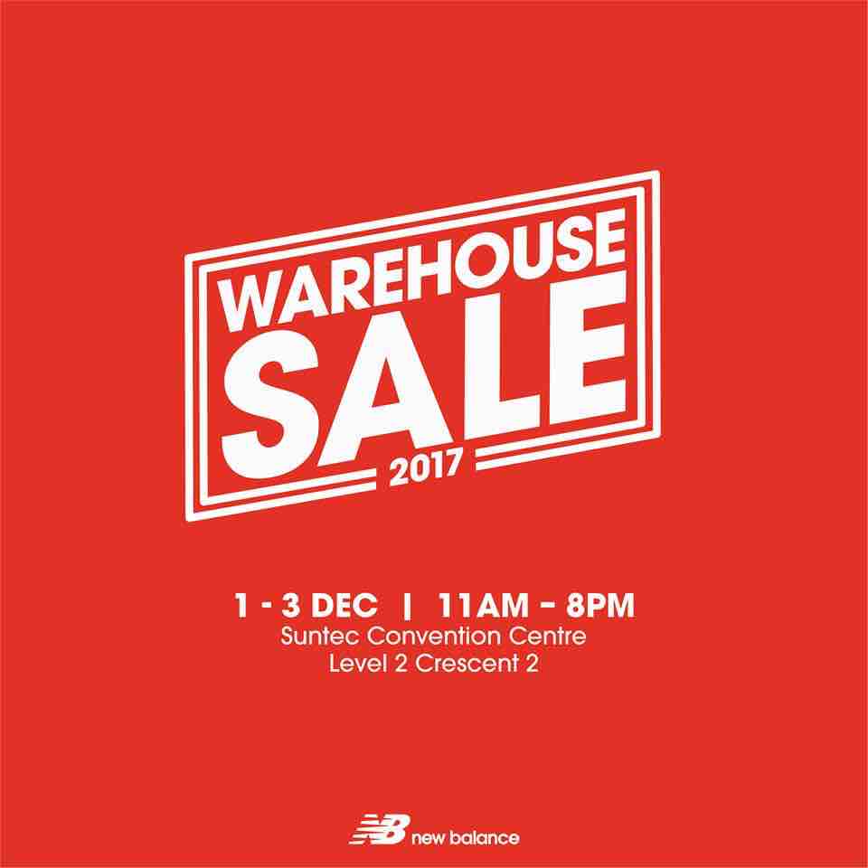 New Balance Singapore Warehouse Sale Up to 75% Off Promotion 1-3 Dec 2017 | Why Not Deals