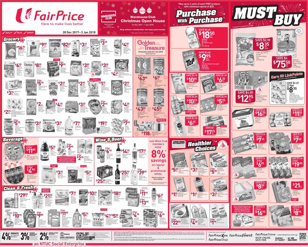 NTUC FairPrice Singapore Your Weekly Saver Promotions 28 Dec 2017 - 3 Jan 2018 | Why Not Deals