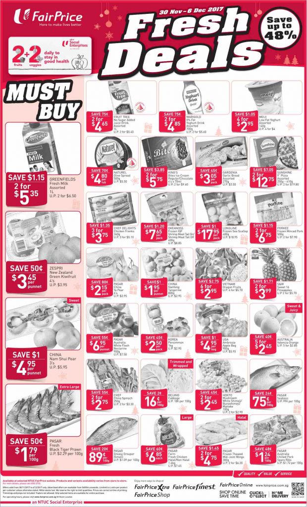 NTUC FairPrice Singapore Your Weekly Saver Promotions 30 Nov - 6 Dec 2017 | Why Not Deals 2
