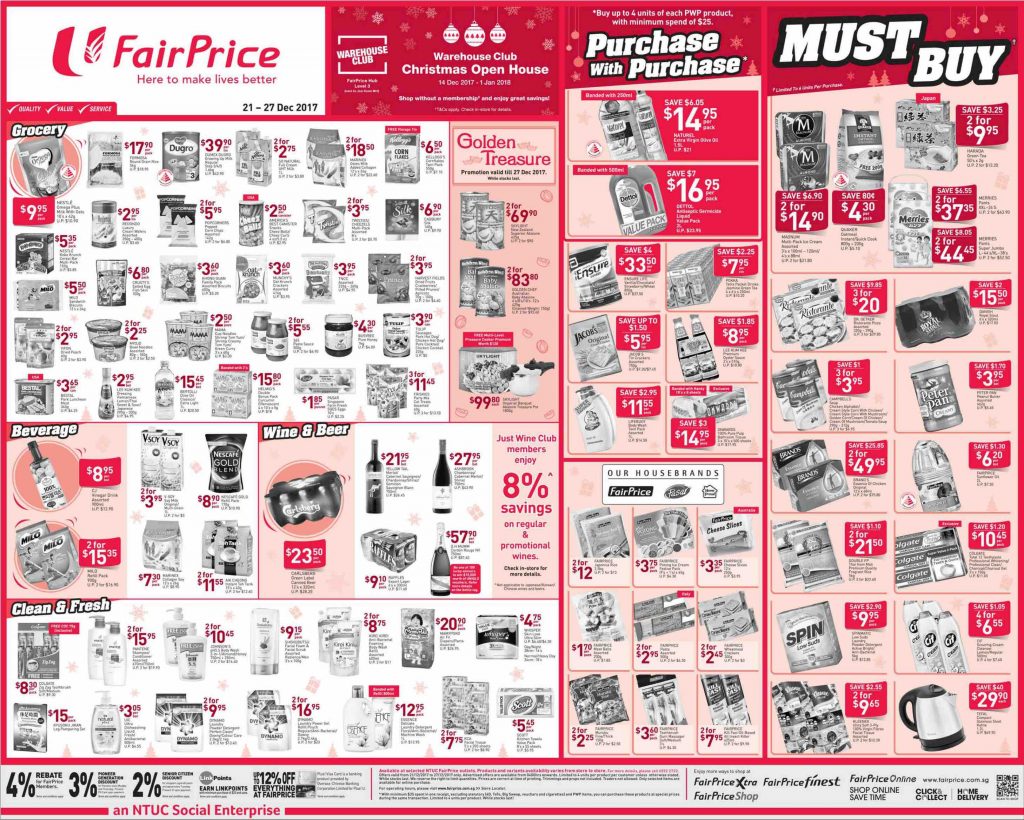 NTUC FairPrice Singapore Your Weekly Savers Promotions 21-27 Dec 2017 | Why Not Deals