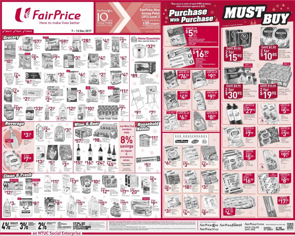 NTUC FairPrice Singapore Your Weekly Savers Promotions 7-13 Dec 2017 | Why Not Deals