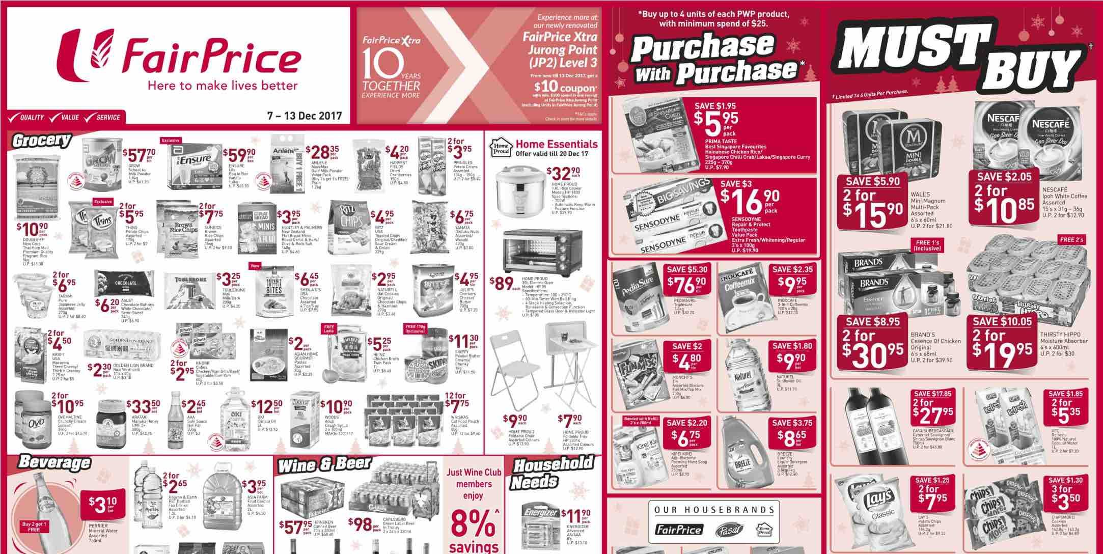 NTUC FairPrice Singapore Your Weekly Savers Promotions 7-13 Dec 2017