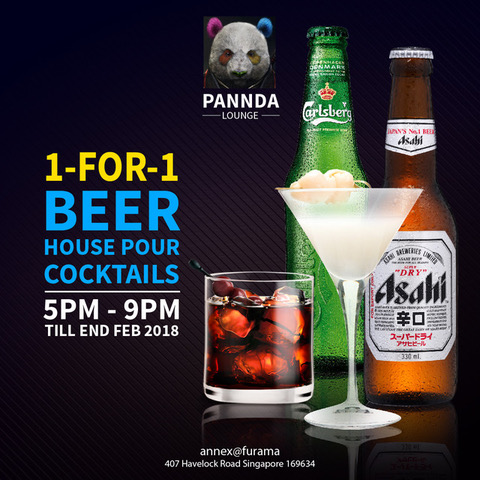 PANNDA Asia 1-For-1 Beer House Pour Cocktails Promotion ends Feb 2018 | Why Not Deals