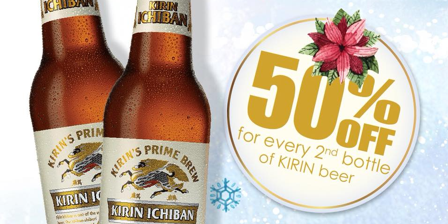 Saboten Singapore 50% Off Every 2nd Bottle of KIRIN Beer Promotion this Christmas