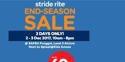 Stride Rite Singapore End-Season Clearance Sale Up to 60% Off Promotion 2-3 Dec 2017