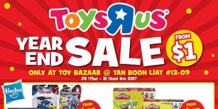 Toys “R” Us Singapore End of Year Sale From $1 Promotion 28-31 Dec 2017
