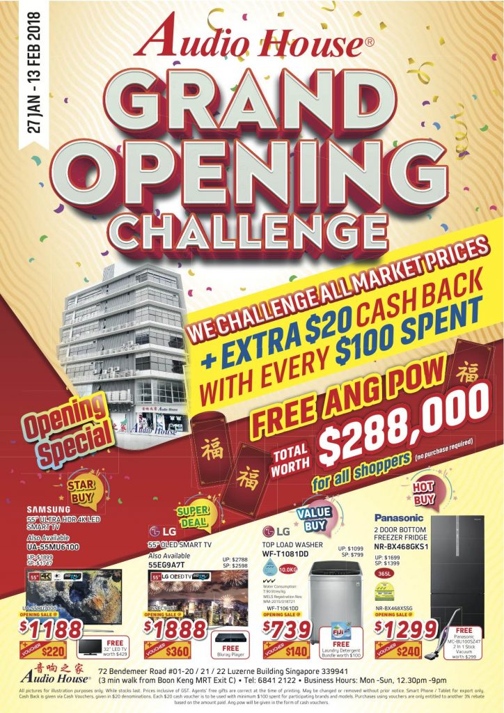 Audio House Singapore Grand Opening Sale Extended till 13 Feb 2018 | Why Not Deals