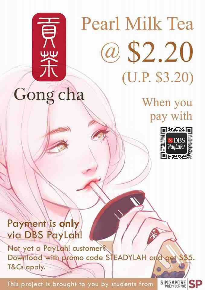 Gong Cha Singapore Pearl Milk Tea at $2.20 during SP Open House 4-6 Jan 2018 | Why Not Deals 1
