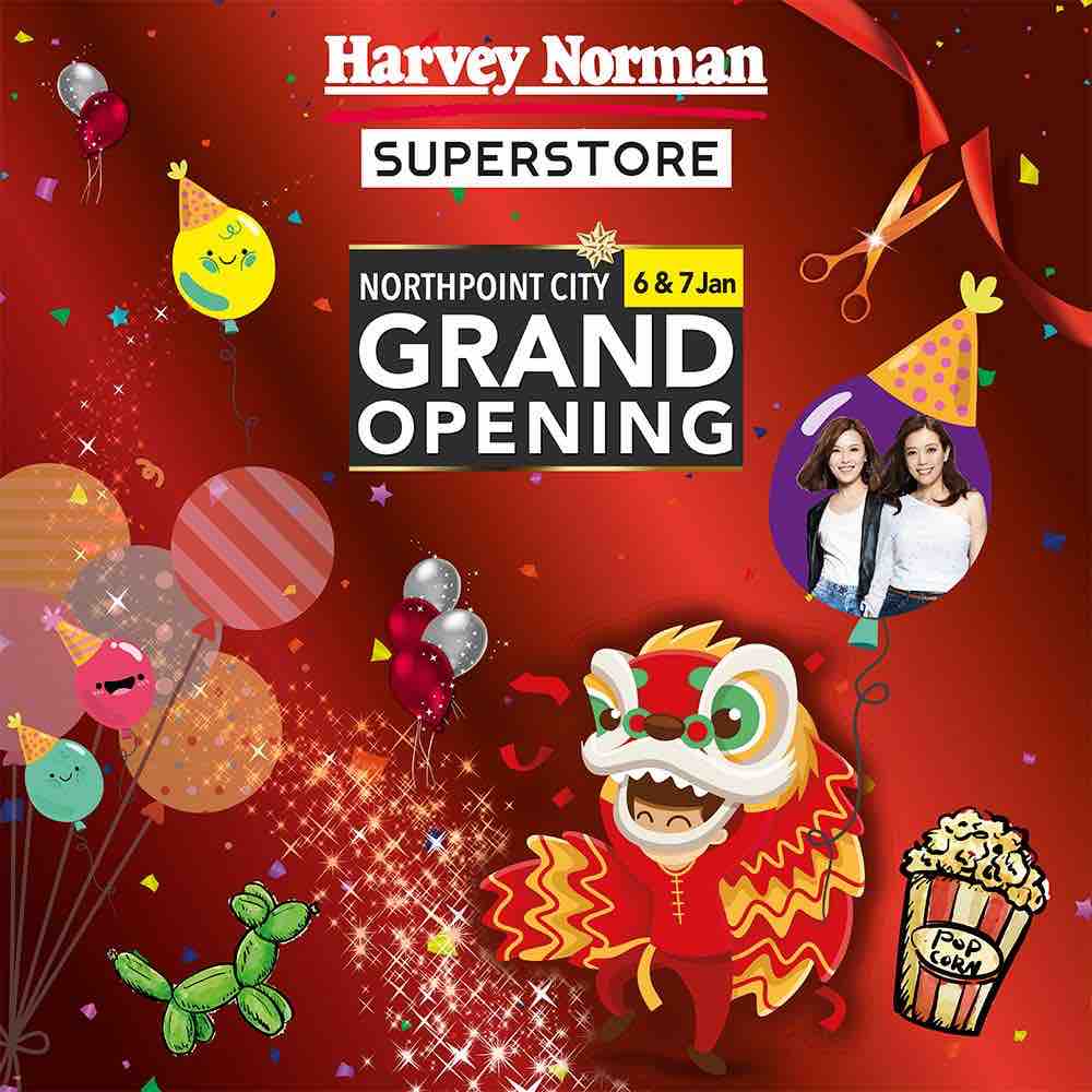 Harvey Norman Singapore Northpoint City Superstore Grand Opening 6-7 Jan 2018 | Why Not Deals 1