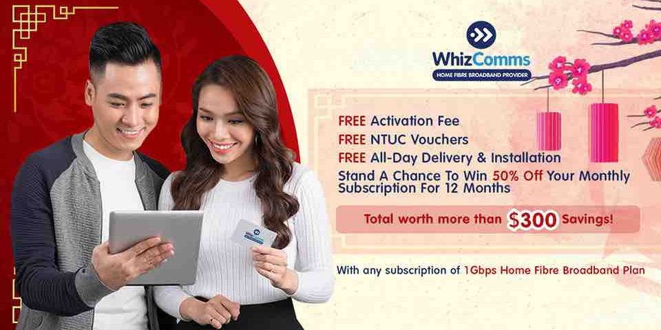 WhizComms Singapore Get up to $60 NTUC Voucher CNY Promotion ends 31 Jan 2018