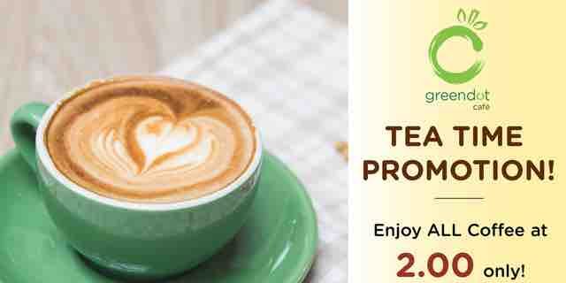 Greendot Singapore Enjoy Soy Coffee for only $2 during Teatime from 2-6PM