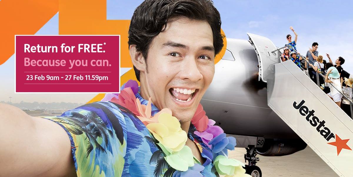Jetstar Singapore ALL-INCLUSIVE RETURN for FREE Promotion ends 27 Feb 2018