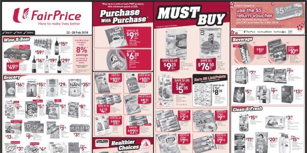 NTUC FairPrice Singapore Your Weekly Saver Promotion 22-28 Feb 2018