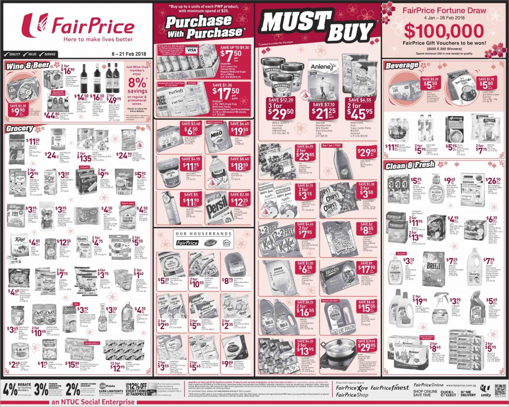 NTUC FairPrice Singapore Your Weekly Saver Promotion 8-21 Feb 2018 | Why Not Deals