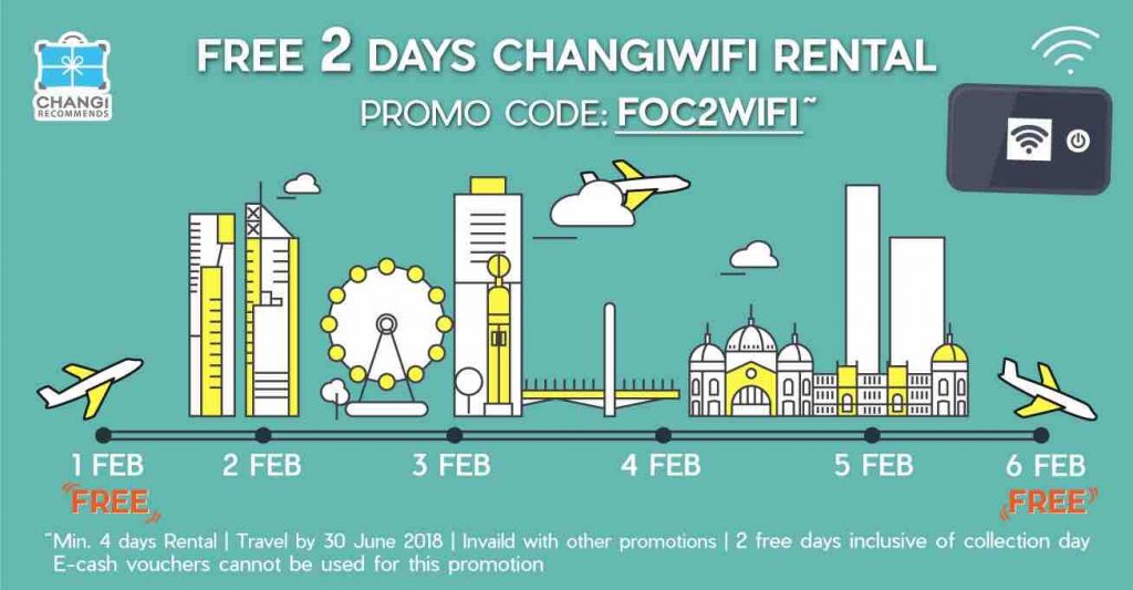 ChangiWiFi Singapore FREE 2 Days Rental with FOC2WIFI Promo Code ends 30 Jun 2018 | Why Not Deals