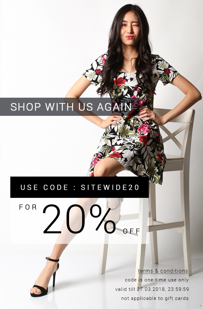Dressabelle Singapore Site Wide 20% Off with SITEWIDE20 Promo Code ends 27 Mar 2018 | Why Not Deals