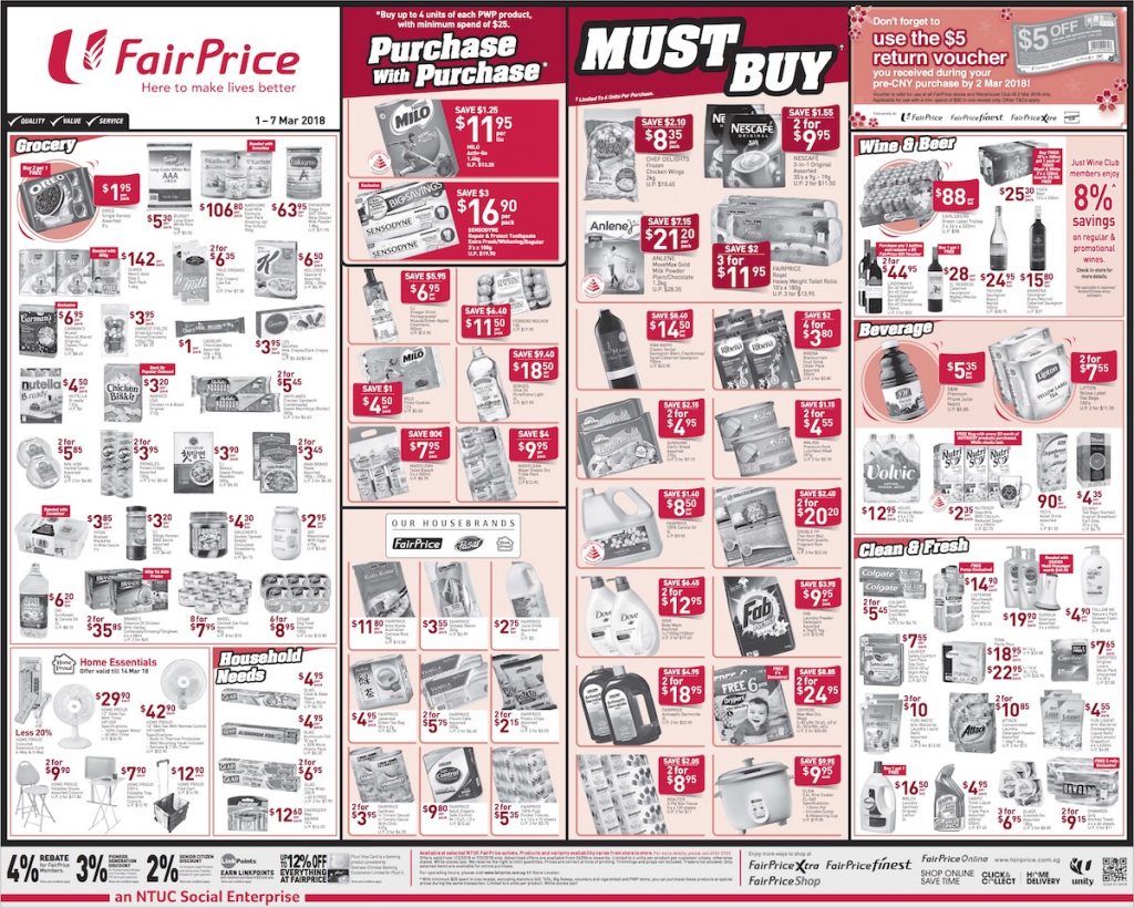 NTUC FairPrice Singapore Your Weekly Saver Promotion 1-7 Mar 2018 | Why Not Deals 4