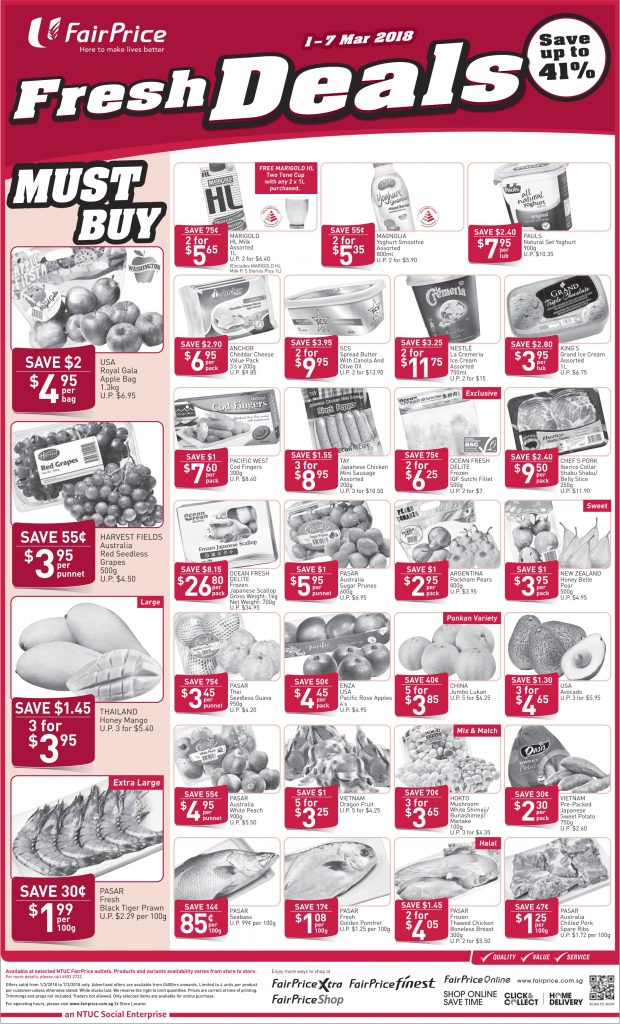 NTUC FairPrice Singapore Your Weekly Saver Promotion 1-7 Mar 2018 | Why Not Deals