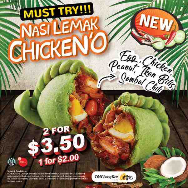 Old Chang Kee Singapore Newly Launched Nasi Lemak Chicken'O from 1 Mar 2018 | Why Not Deals