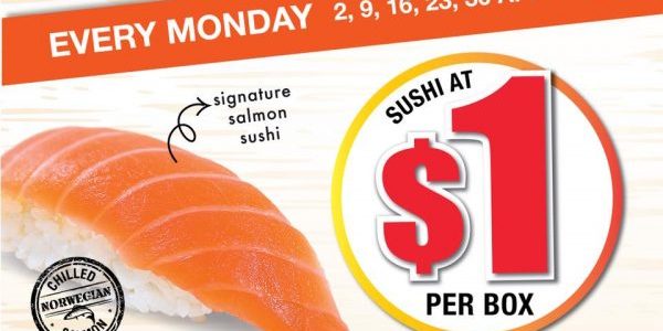 Umisushi Singapore UMIDAY $1 Sushi Every Monday Promotion 2-30 Apr 2018