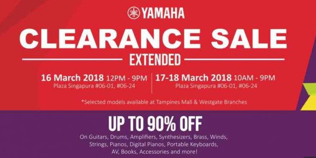 Yamaha Singapore Clearance Sale Up To 90 Off Promotion 16 18 Mar 18 Why Not Deals Yamaha Singapore Clearance Sale Up To 90 Off Promotion 16 18 Mar 18 Why Not Deals