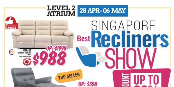 Big Box Singapore Best Recliners Show Up to 80% Off Promotion 28 Apr – 6 May 2018