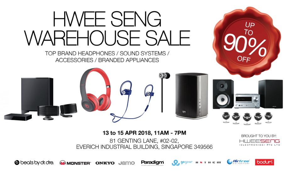 Hwee Seng Singapore Warehouse Sale Up to 90% Off Promotion 13-15 Apr 2018 | Why Not Deals
