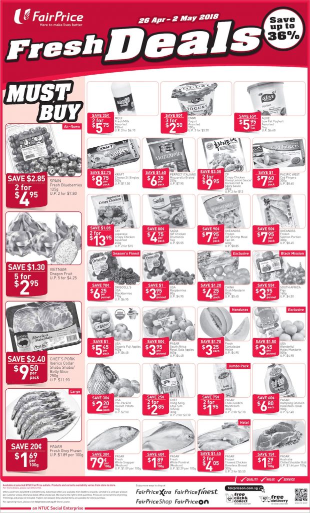 NTUC FairPrice Singapore Your Weekly Saver Promotion 26 Apr - 2 May 2018 | Why Not Deals