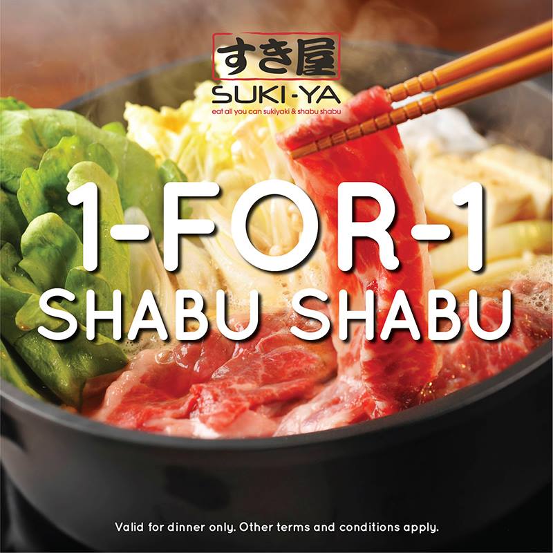 SUKI-YA Singapore 1-for-1 Shabu Shabu Promotion 2-8 April 2018 | Why Not Deals