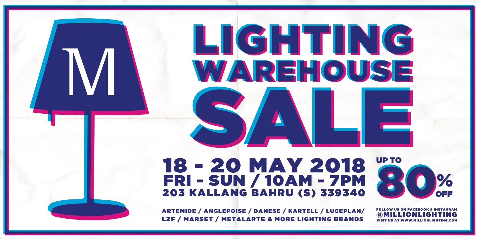 Enjoy massive savings, up to 80%, with Million Lighting Warehouse Sale!