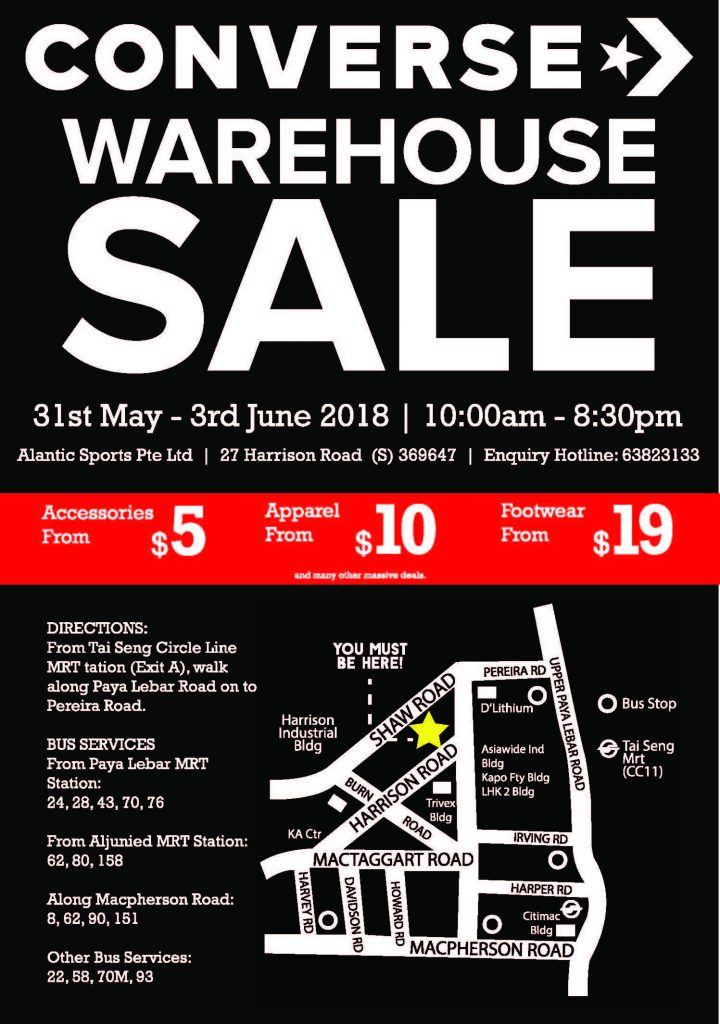 Converse Singapore Warehouse Sale is back from 31 May - 3 Jun 2018 | Why Not Deals