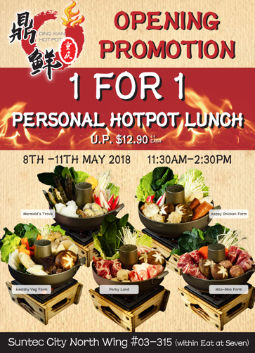 Ding Xian Singapore 1-for-1 Opening Promotion 8-11 May 2018 | Why Not Deals