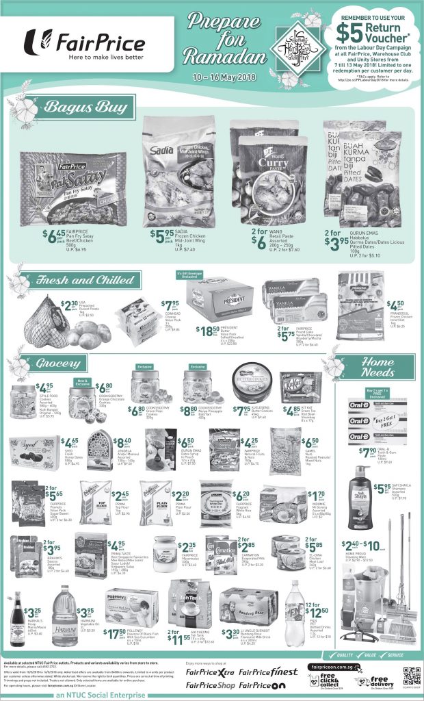 NTUC FairPrice Singapore Your Weekly Saver Promotion 10-16 May 2018 | Why Not Deals 2