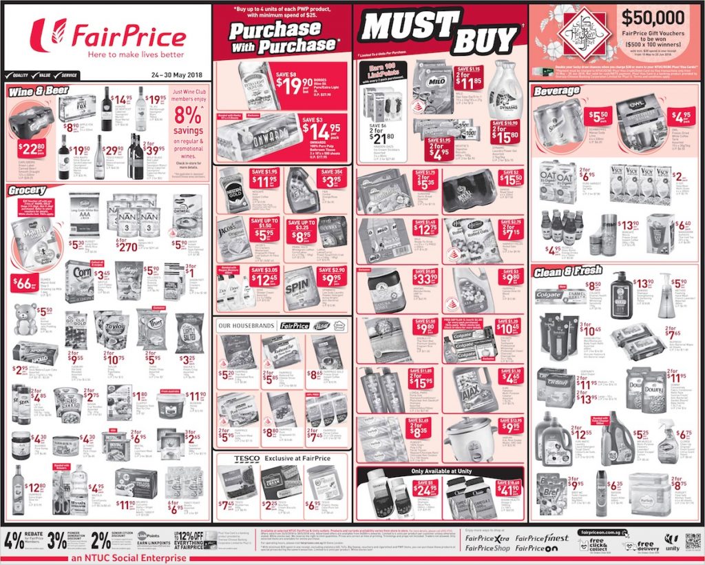 NTUC FairPrice Singapore Your Weekly Saver Promotion 24-30 May 2018 | Why Not Deals
