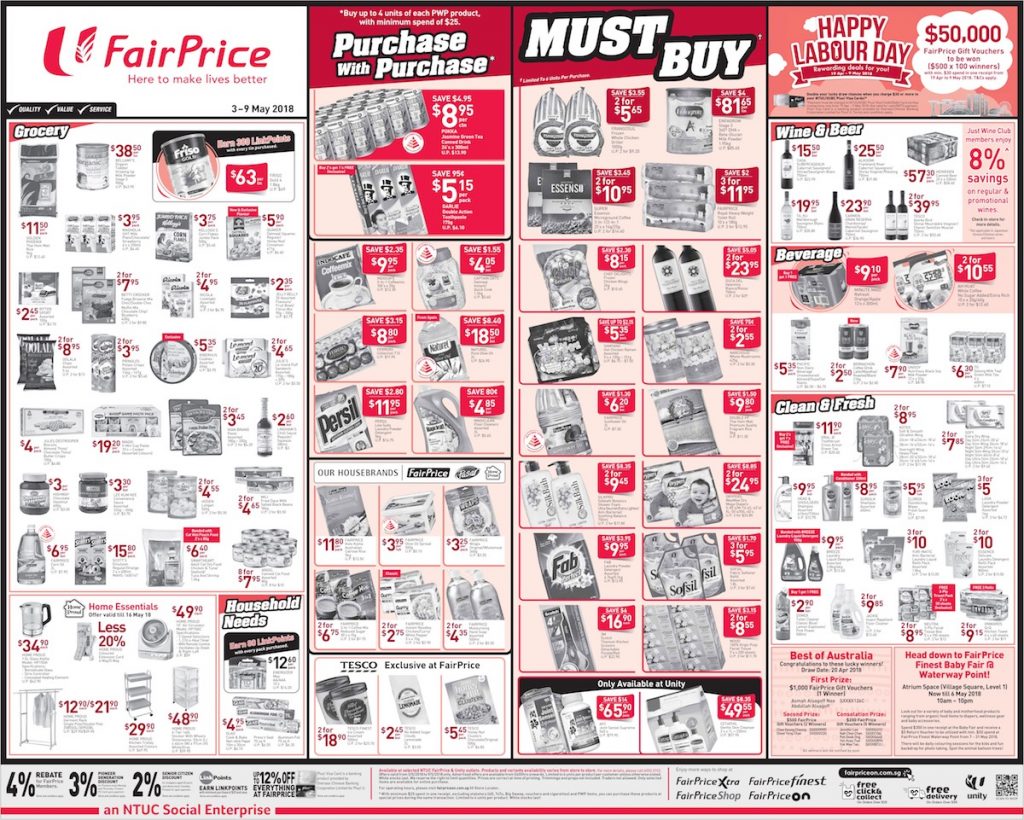NTUC FairPrice Singapore Your Weekly Saver Promotion 3-9 May 2018 | Why Not Deals 2