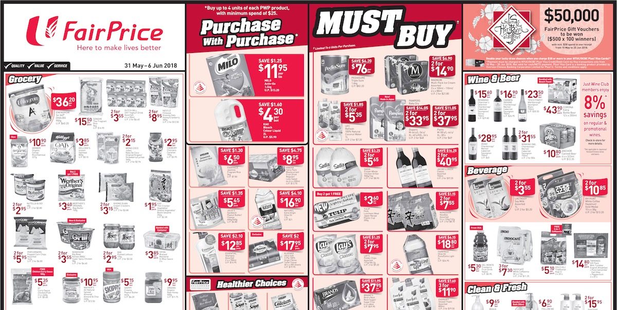 NTUC FairPrice Singapore Your Weekly Saver Promotion 31 May – 6 Jun 2018